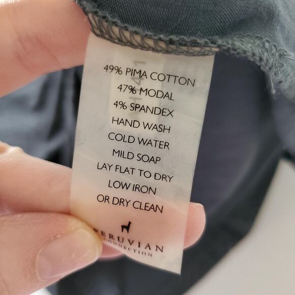 Peruvian Connection Dress Womens XS Gray Long Sleeve Maxi Geometric Pima Cotton - Picture 10 of 11